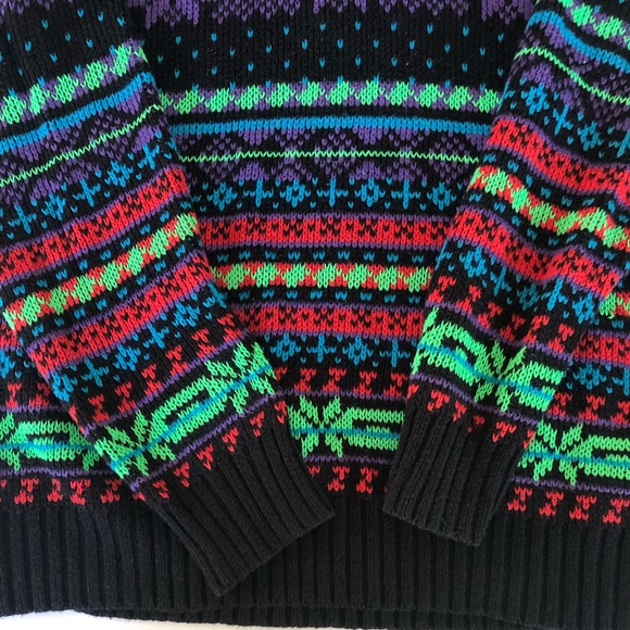 Men’s Blue Squares Ski Sweater - Picture 3 of 7